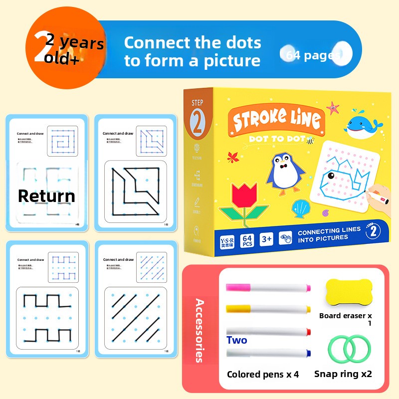Pen Control Training Kindergarten Children Erasable to Write 2-Year-Old and 4-Year-Old Early Education Enlightening Card Pen Maneuver Attentional Toy