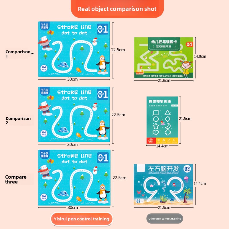 Pen Control Training Kindergarten Children Erasable to Write 2-Year-Old and 4-Year-Old Early Education Enlightening Card Pen Maneuver Attentional Toy