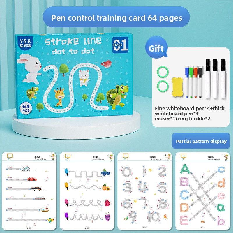 Pen Control Training Kindergarten Children Erasable to Write 2-Year-Old and 4-Year-Old Early Education Enlightening Card Pen Maneuver Attentional Toy