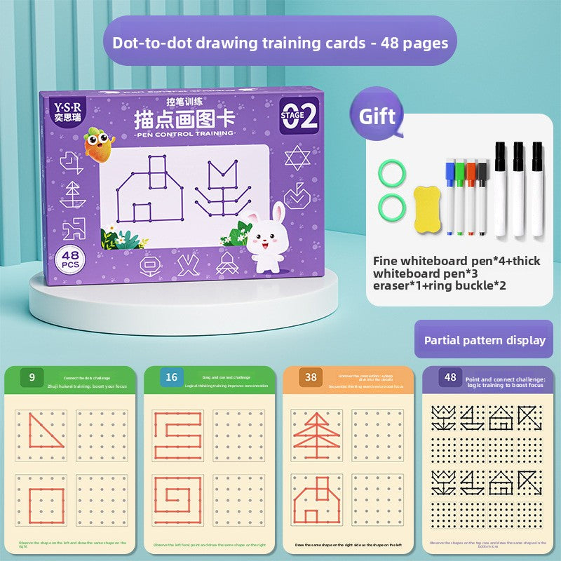 Pen Control Training Kindergarten Children Erasable to Write 2-Year-Old and 4-Year-Old Early Education Enlightening Card Pen Maneuver Attentional Toy