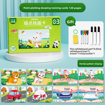 Pen Control Training Kindergarten Children Erasable to Write 2-Year-Old and 4-Year-Old Early Education Enlightening Card Pen Maneuver Attentional Toy