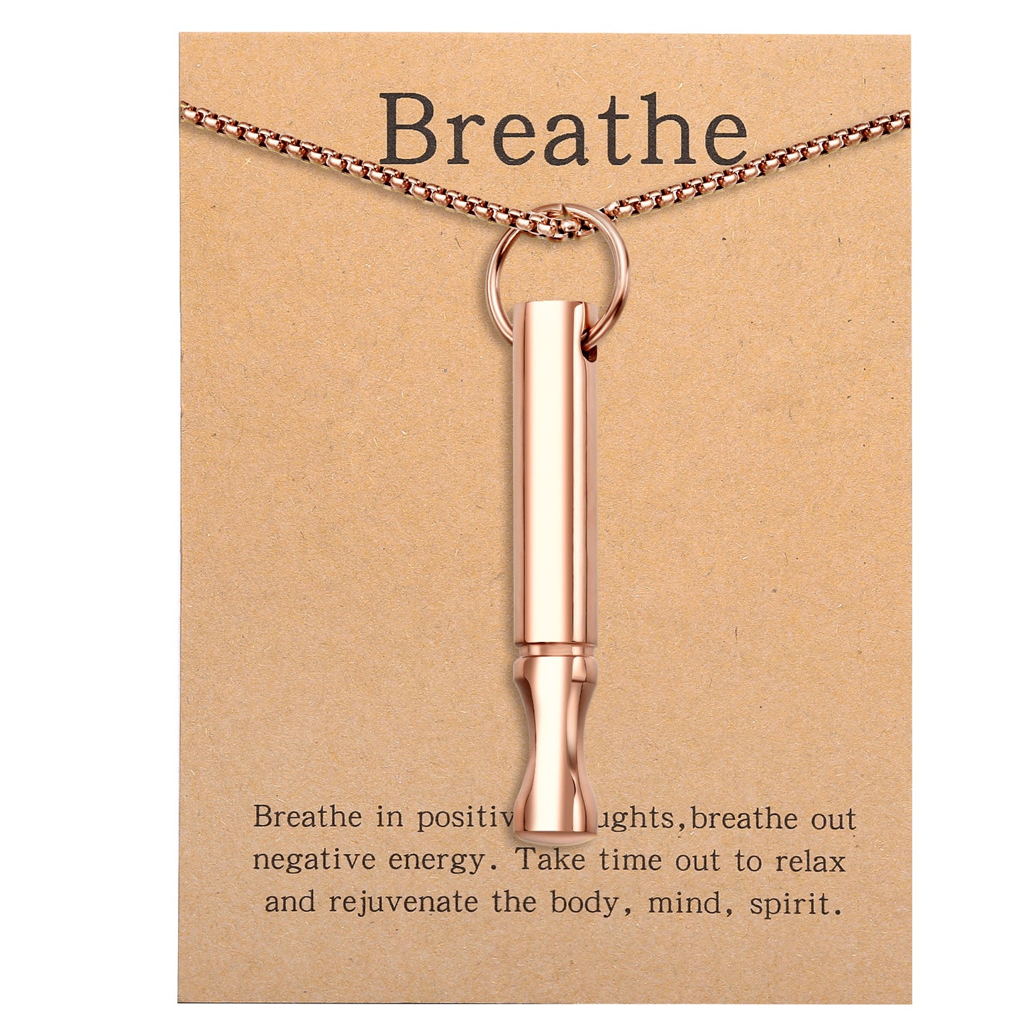 Pendant necklace with titanium and steel whistle