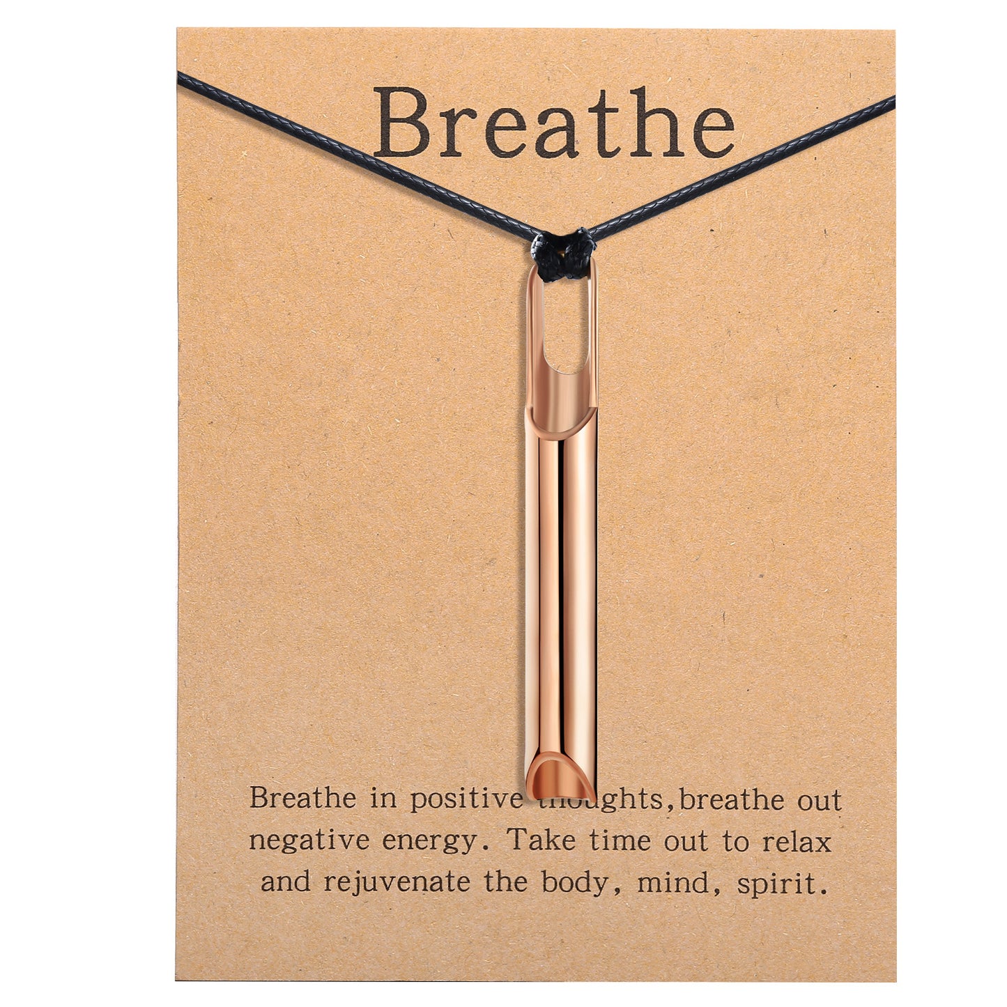 Pendant necklace with titanium and steel whistle