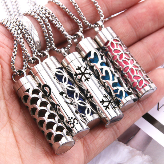 Pendant Perfume Essential Oil Stainless Steel Necklace