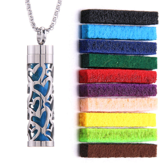 Pendant Perfume Essential Oil Stainless Steel Necklace