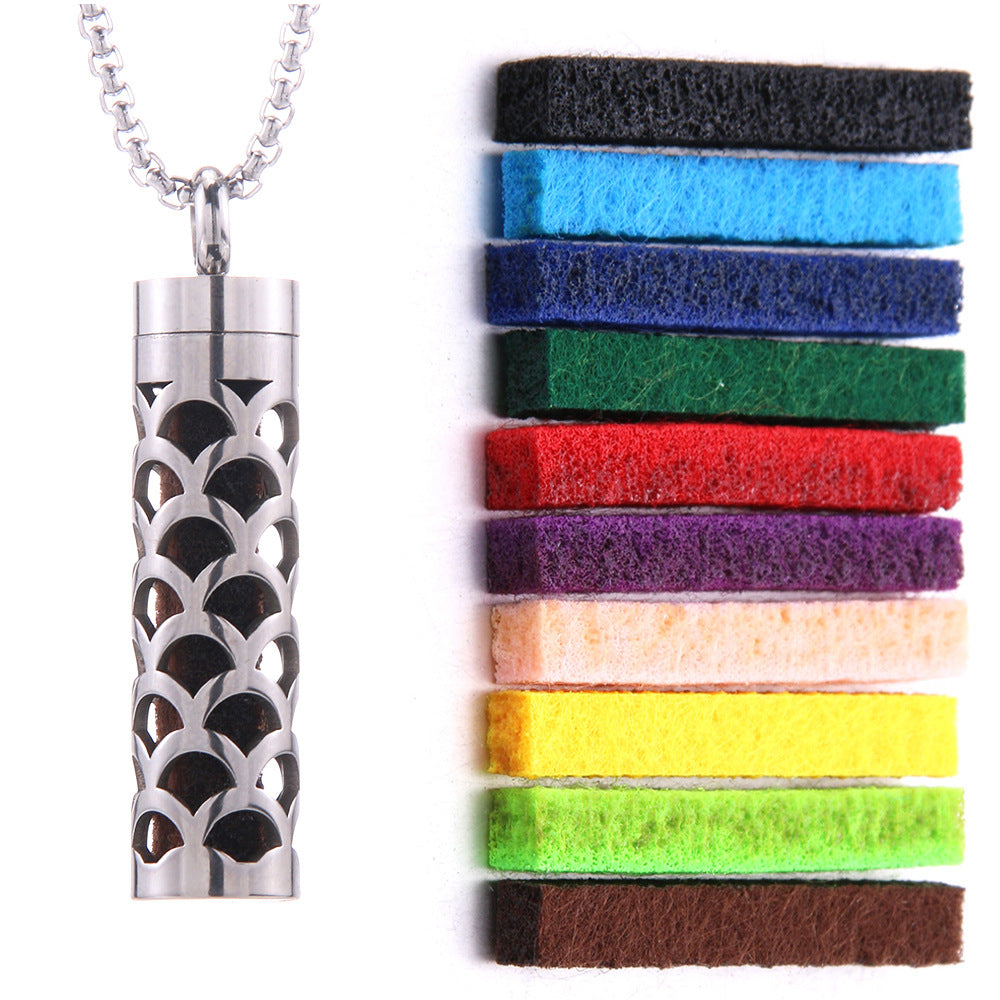 Pendant Perfume Essential Oil Stainless Steel Necklace