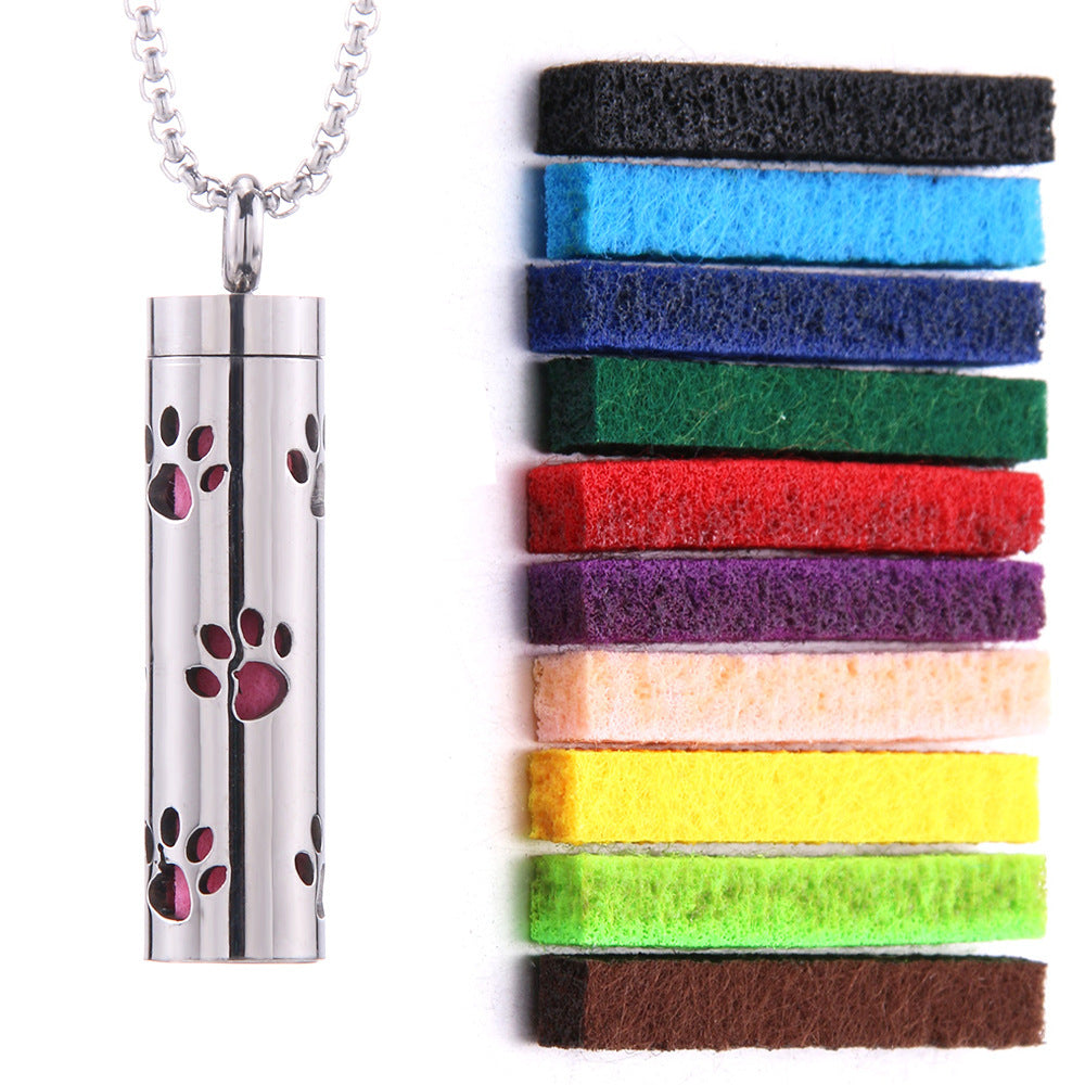 Pendant Perfume Essential Oil Stainless Steel Necklace