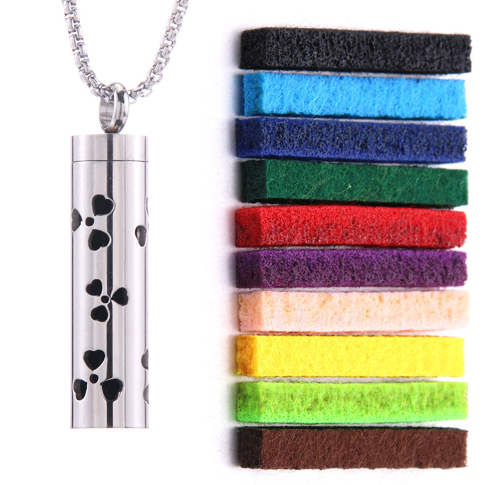 Pendant Perfume Essential Oil Stainless Steel Necklace