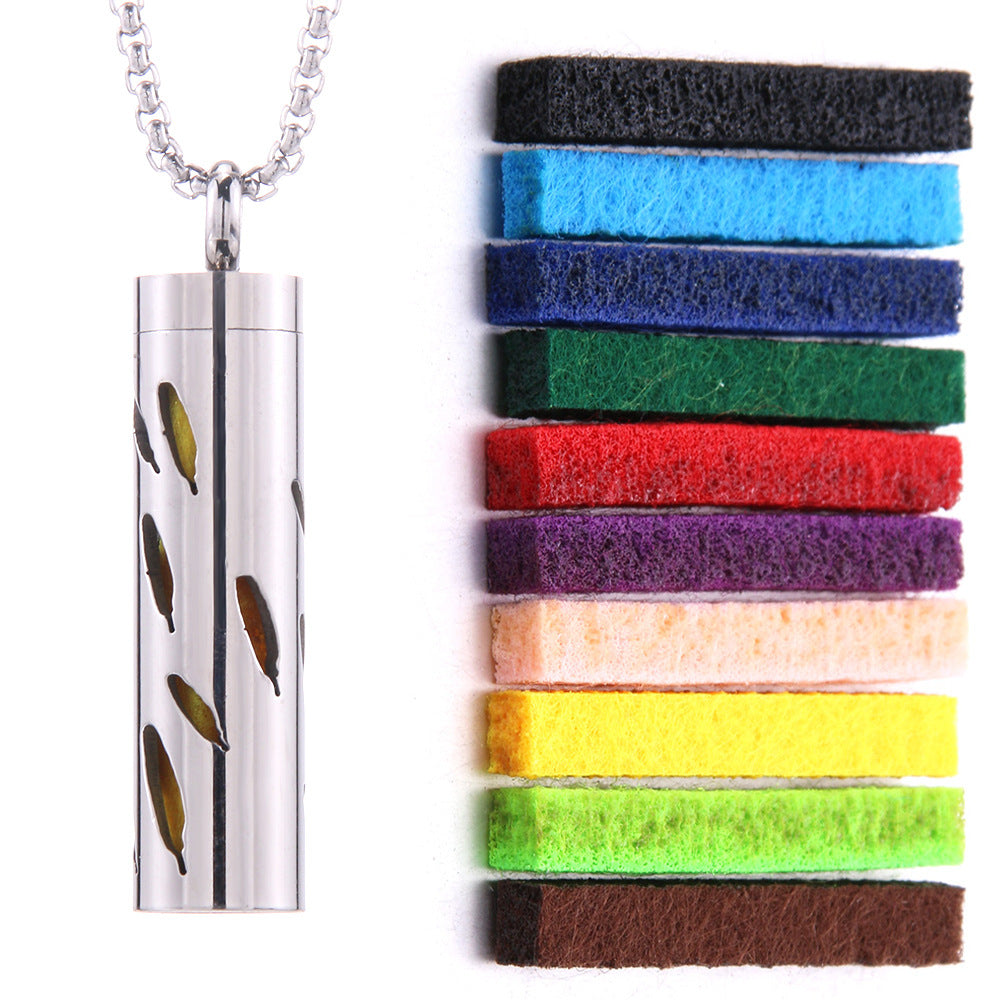 Pendant Perfume Essential Oil Stainless Steel Necklace