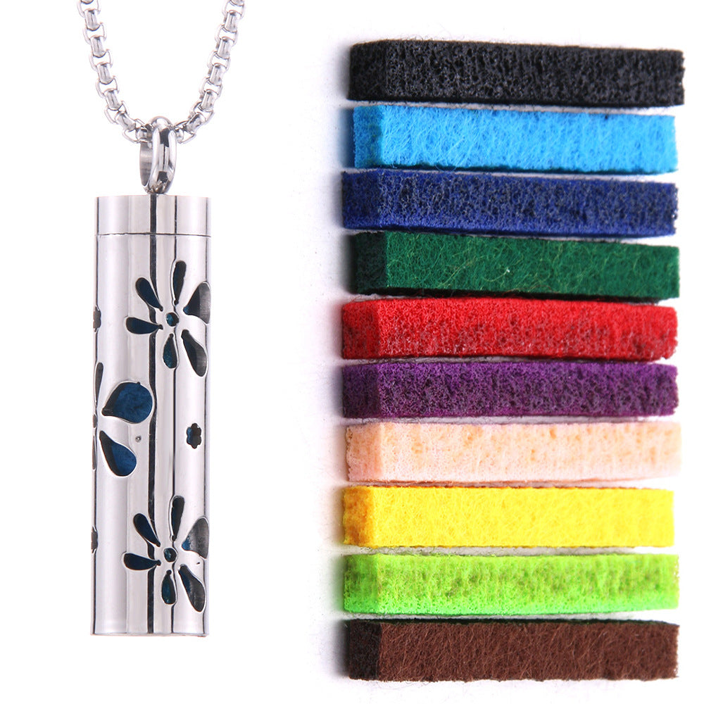 Pendant Perfume Essential Oil Stainless Steel Necklace