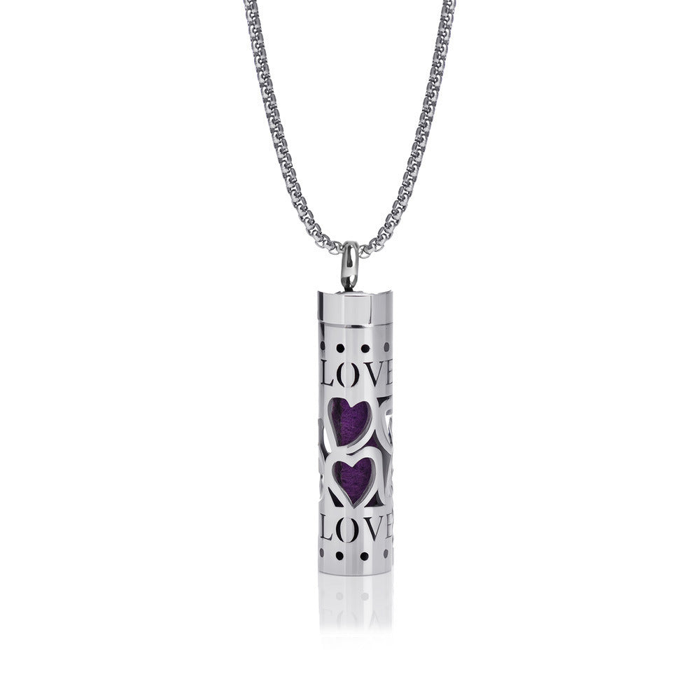 Pendant Perfume Essential Oil Stainless Steel Necklace