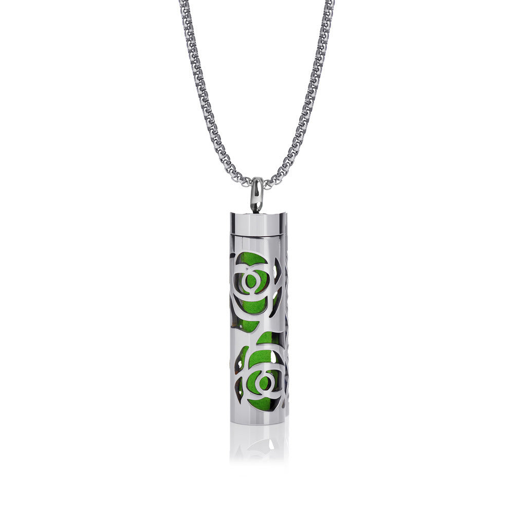 Pendant Perfume Essential Oil Stainless Steel Necklace