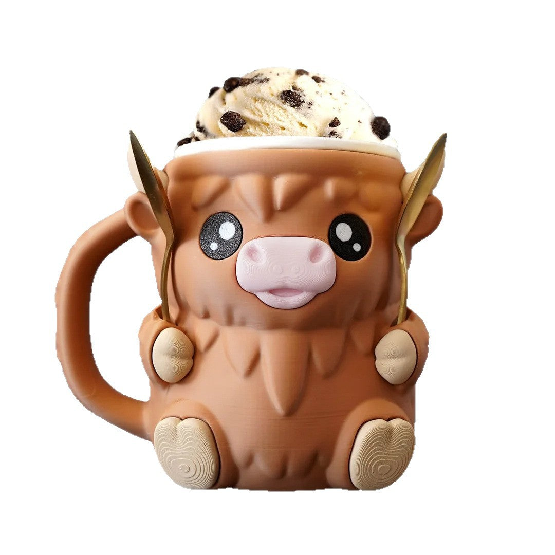 Penguin Highland Cow Ice Cream Pint Holder Cup