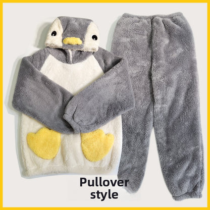 Penguin Plush Pajama Set Hooded Home Wear