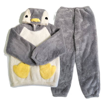 Penguin Plush Pajama Set Hooded Home Wear