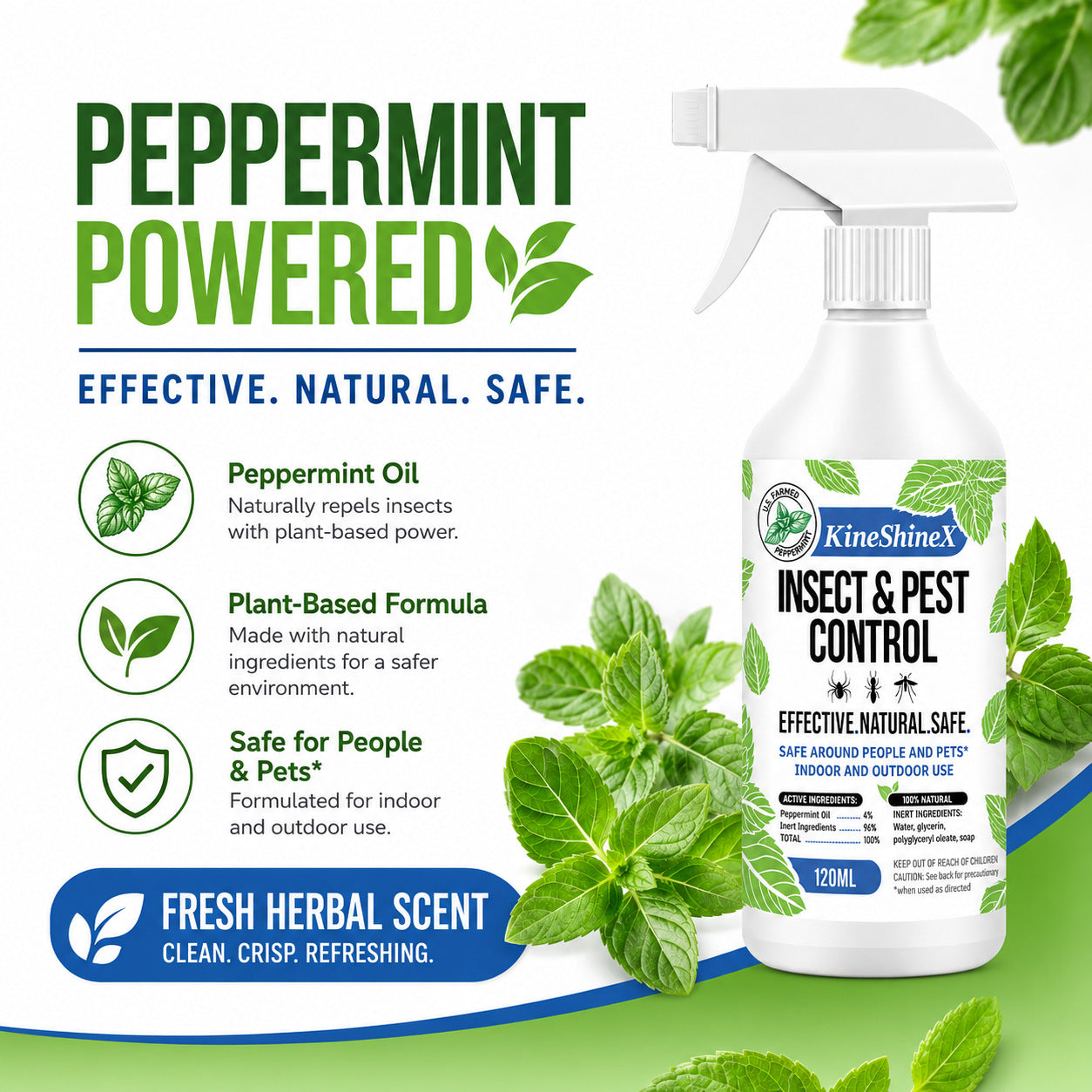 Peppermint plant insect repellent spray