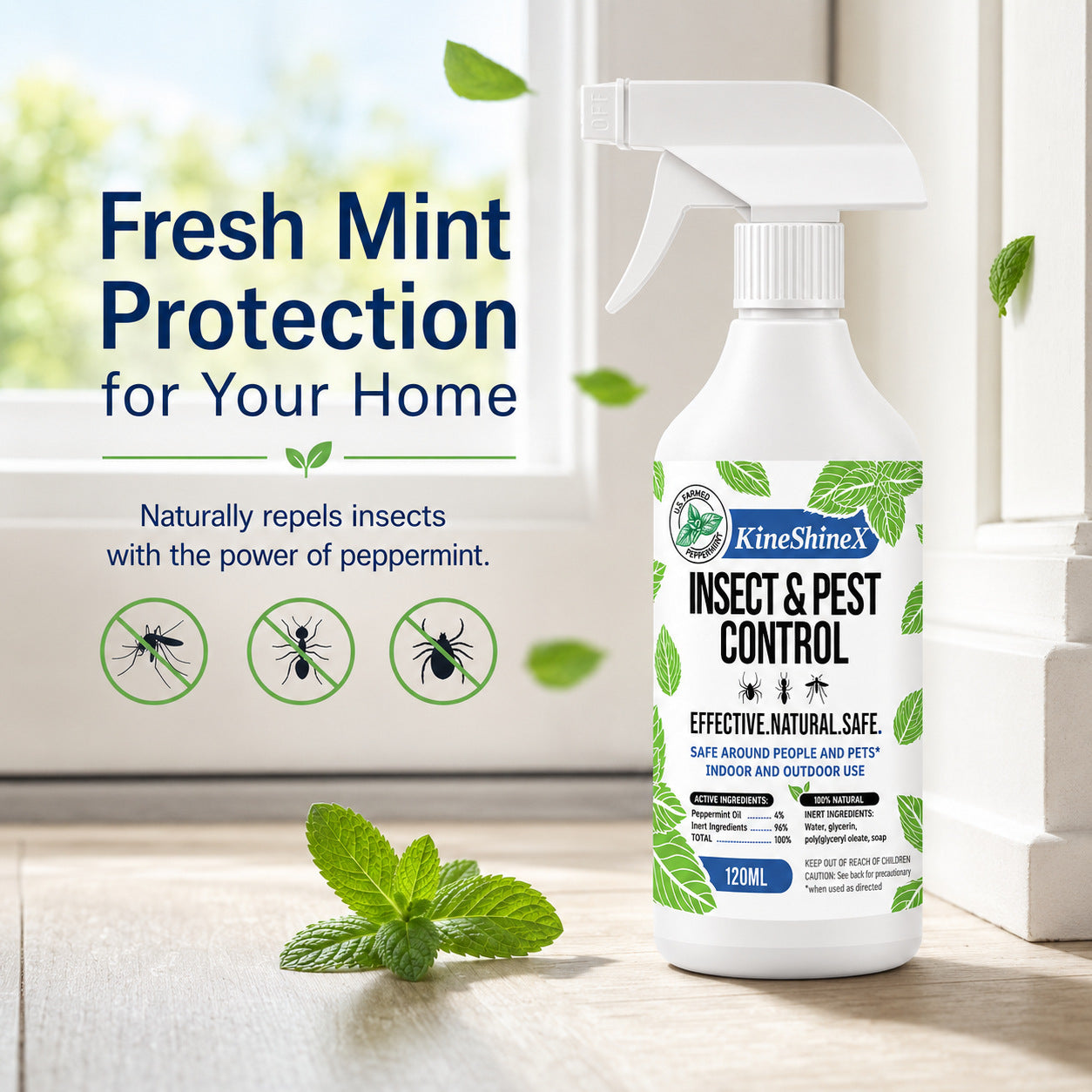 Peppermint plant insect repellent spray
