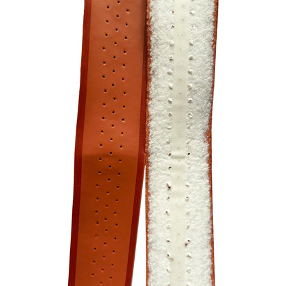 Perforated inner handle wrapped with leather
