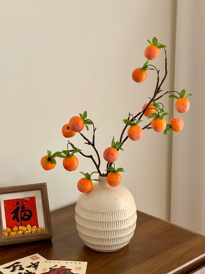 Persimmon Ceramic Vase Decoration