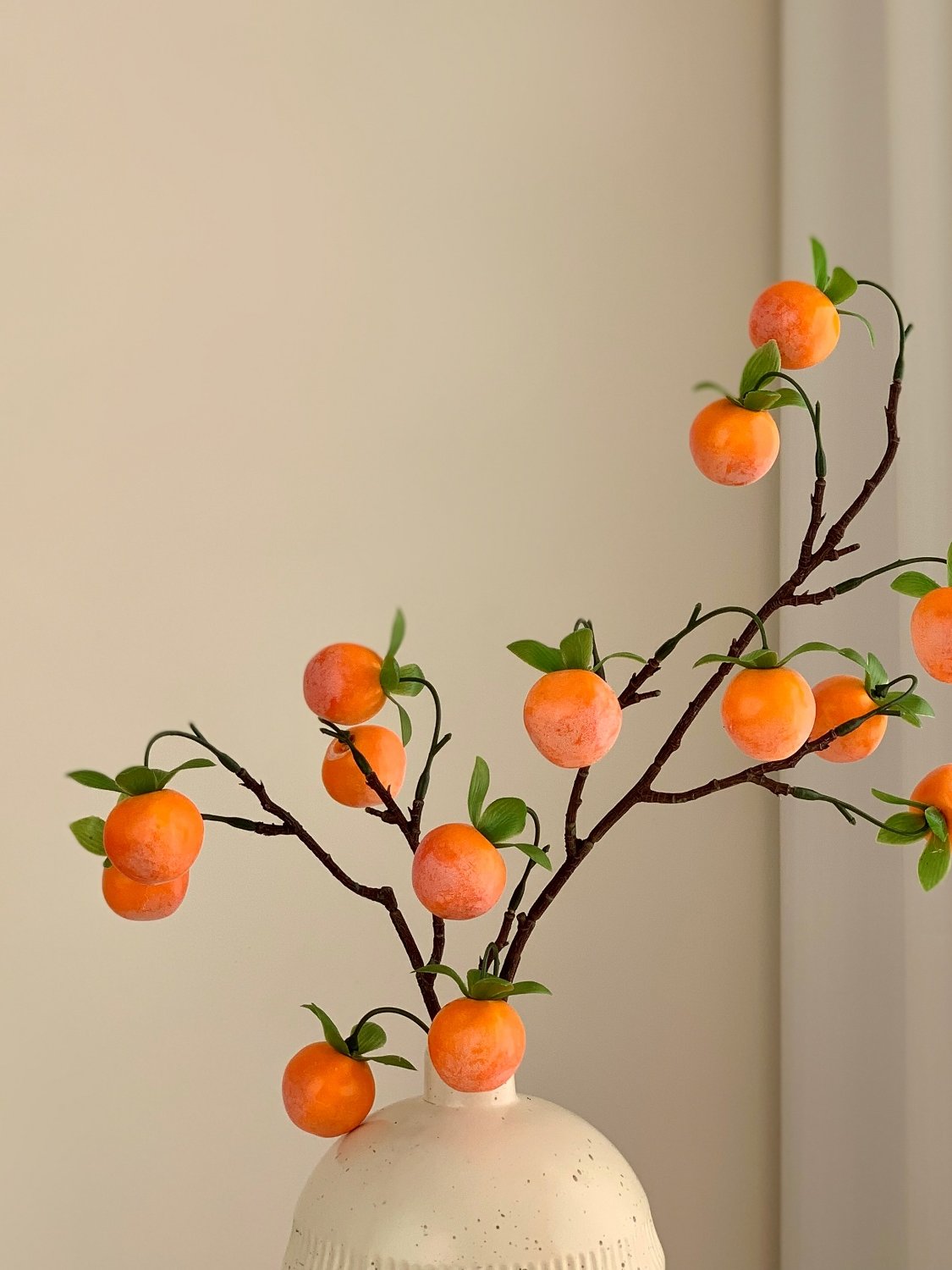 Persimmon Ceramic Vase Decoration