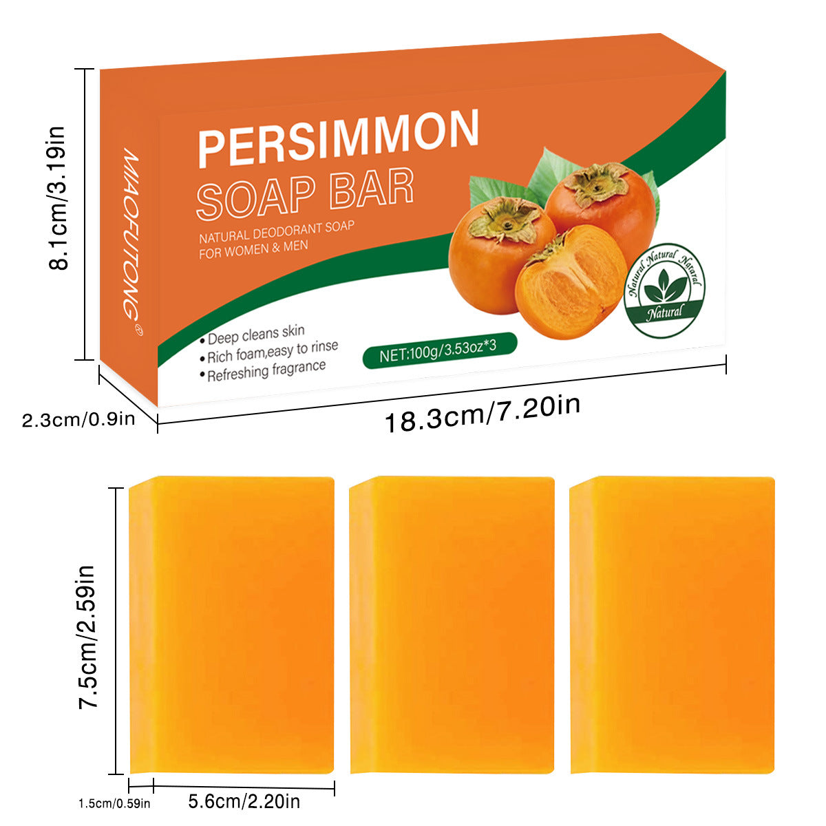 Persimmon Deodorant Soap Bar