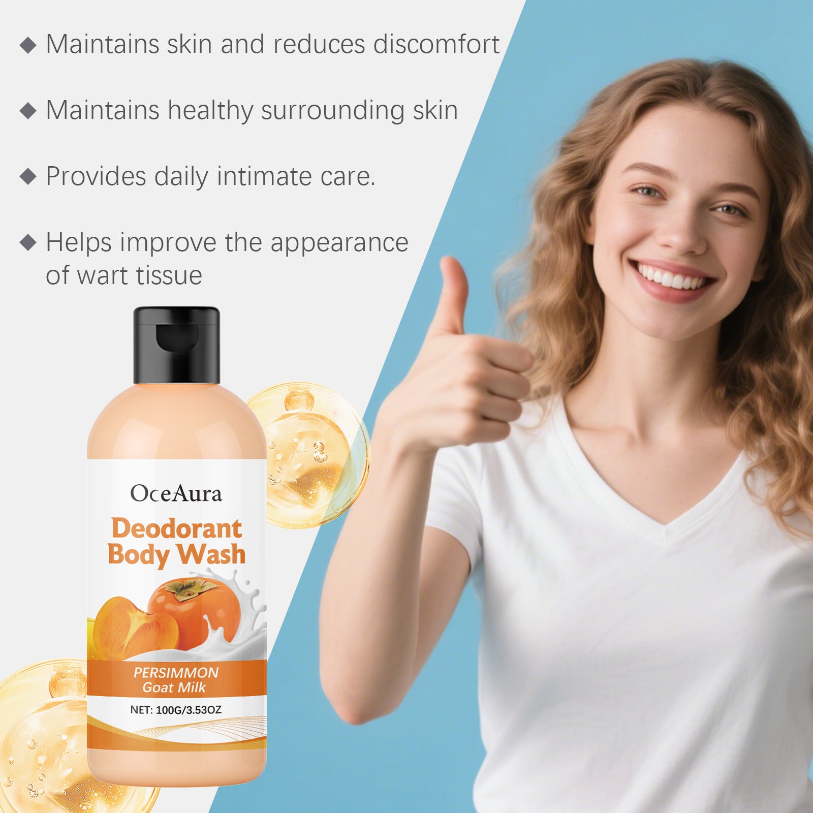 Persimmon Refreshing Shower Gel Gentle Cleansing Smooth Moisturizing