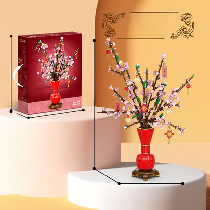 Persimmon Ruyi Building Blocks Flower Basket