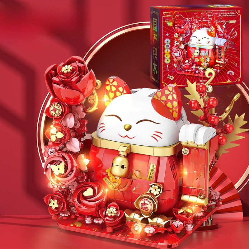 Persimmon Ruyi Building Blocks Flower Basket