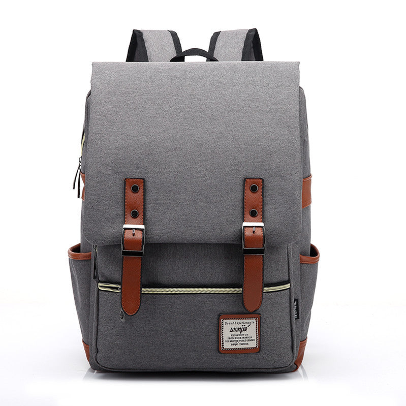 personality retro men and women outdoor canvas large travel backpack