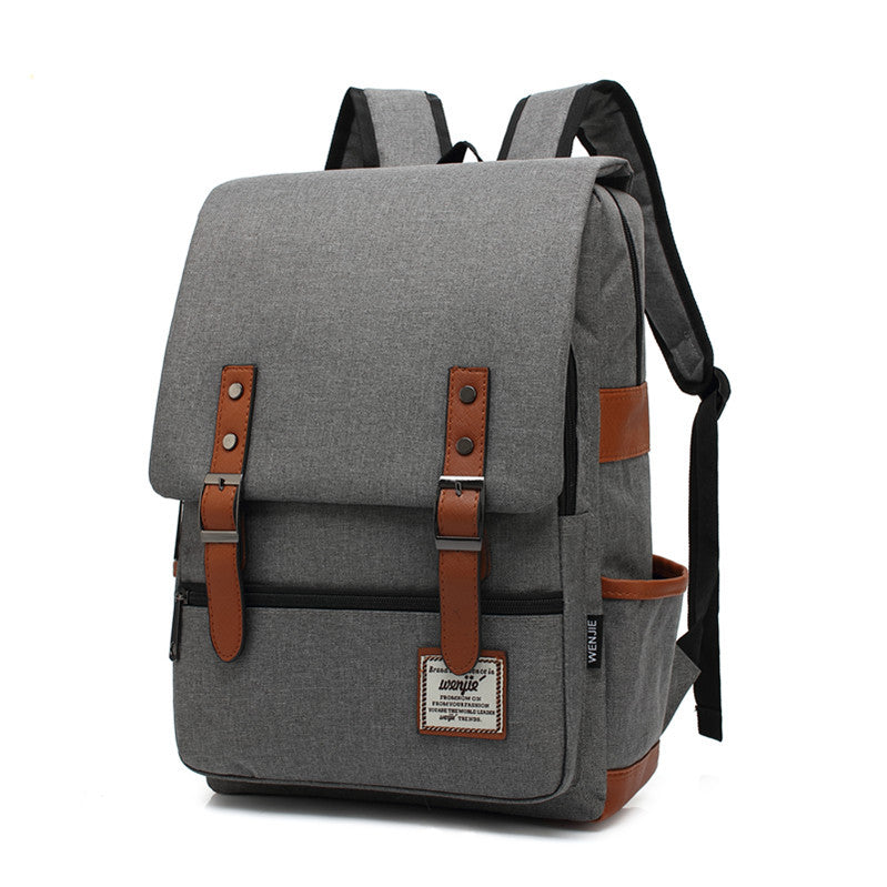 personality retro men and women outdoor canvas large travel backpack
