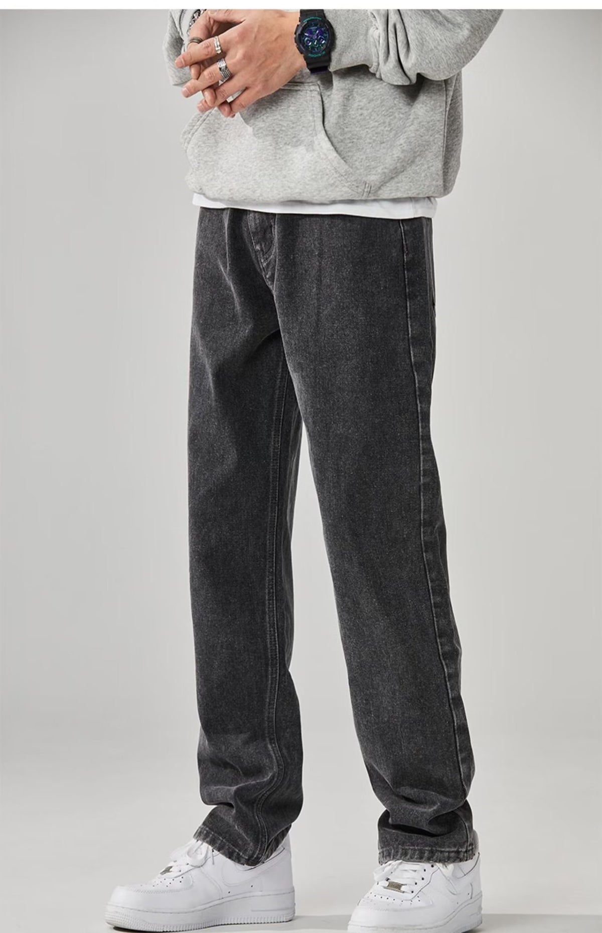 Personality solid color jeans