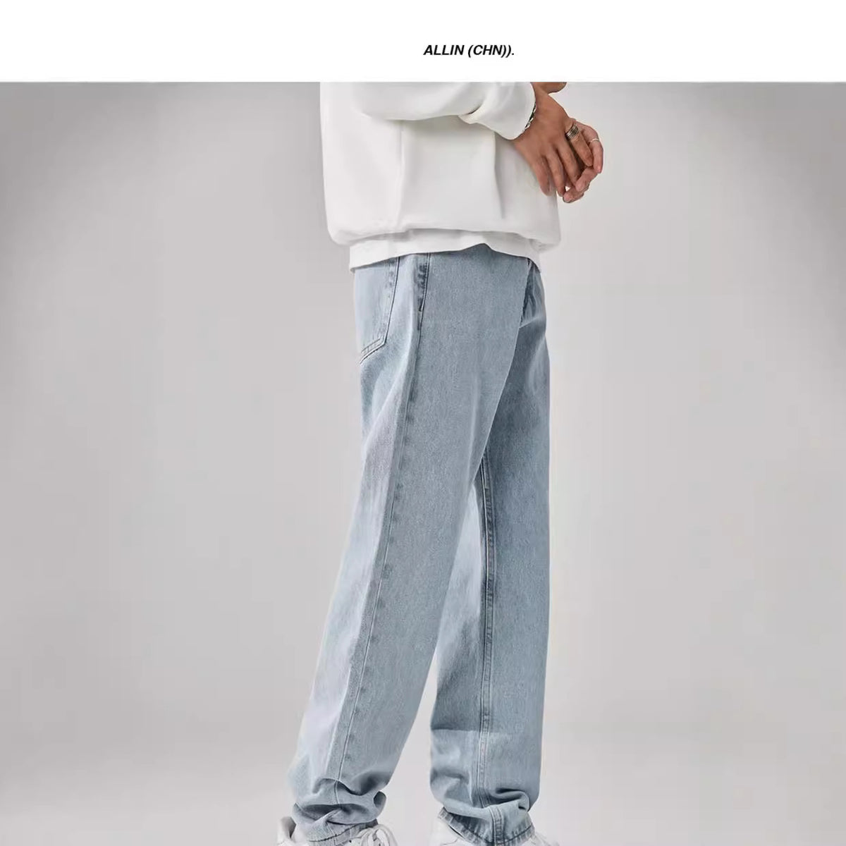Personality solid color jeans
