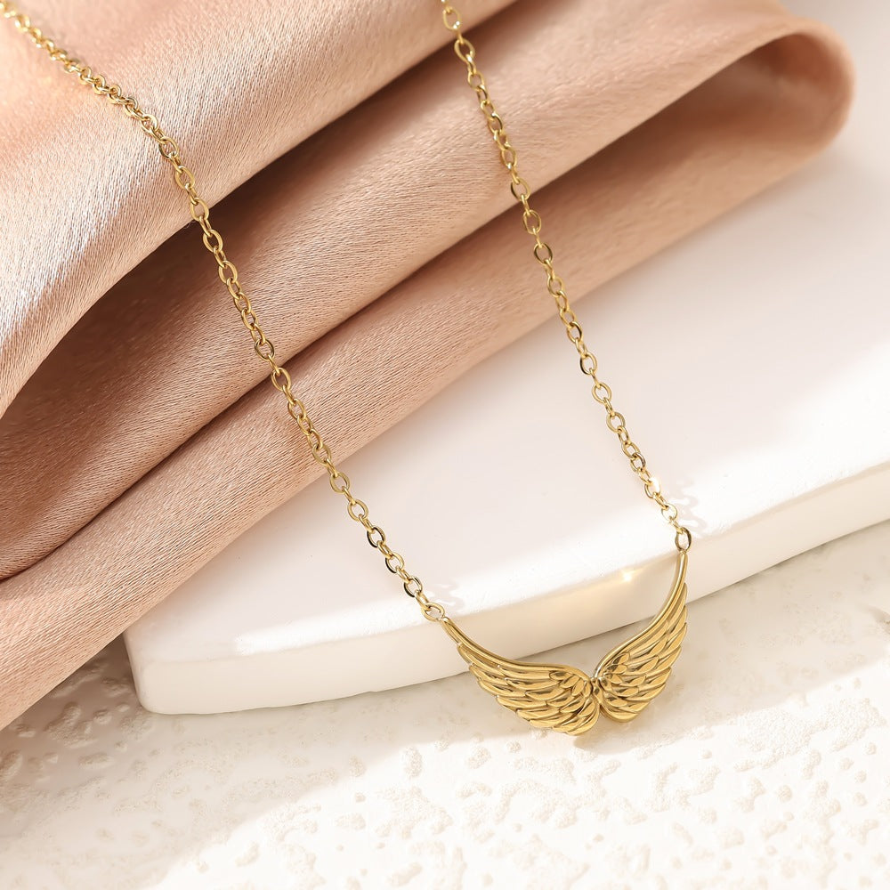 Personalized Angel Wing Pendant Necklace