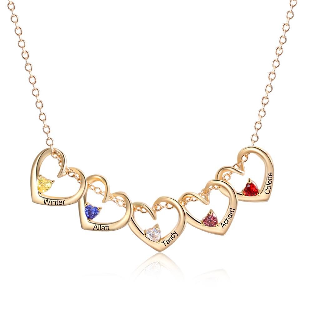 Personalized Birthstone Heart Pendant Necklace
