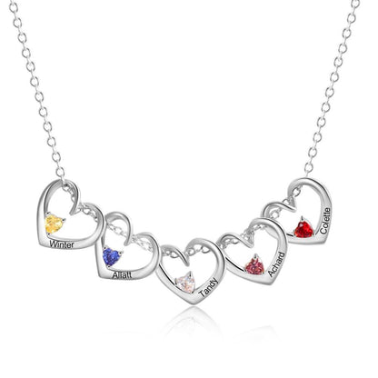 Personalized Birthstone Heart Pendant Necklace