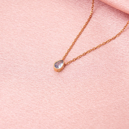 Personalized Birthstone Water Drop Pendant Necklace