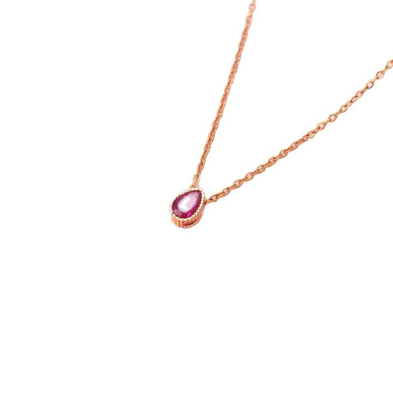 Personalized Birthstone Water Drop Pendant Necklace