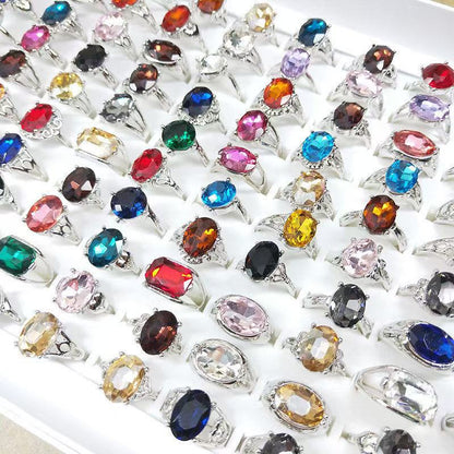 Personalized Colored Glass Crystal Rings