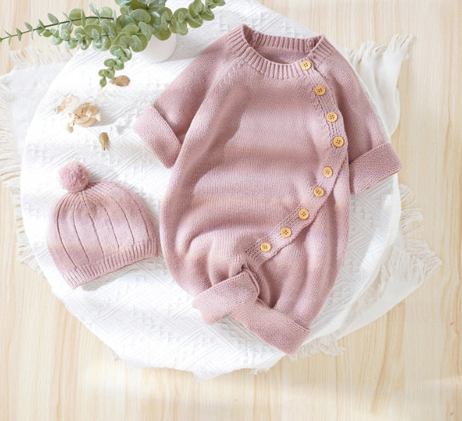 Personalized Embroidery Baby Romper Suit with Hat