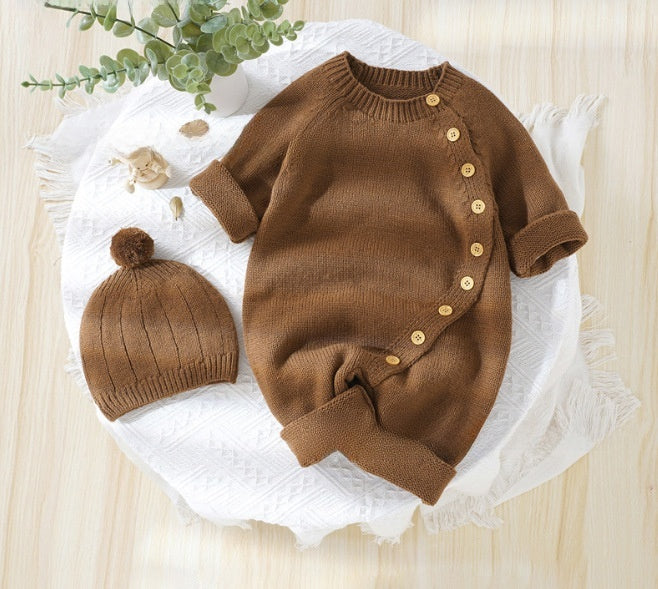 Personalized Embroidery Baby Romper Suit with Hat