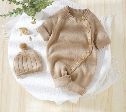 Personalized Embroidery Baby Romper Suit with Hat