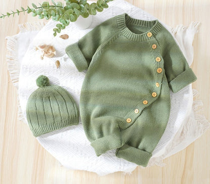 Personalized Embroidery Baby Romper Suit with Hat