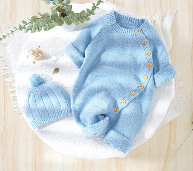 Personalized Embroidery Baby Romper Suit with Hat