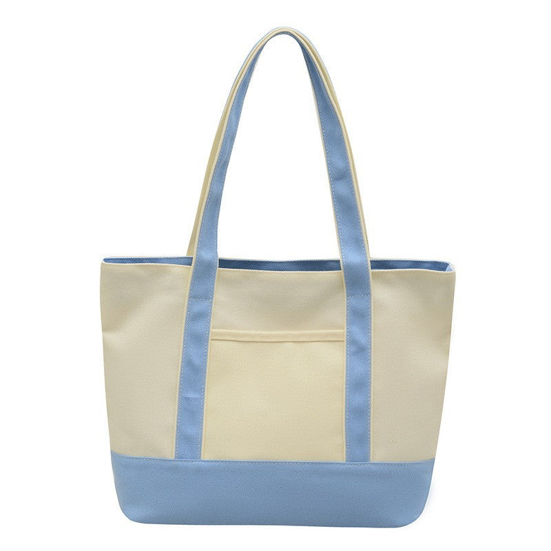 Personalized Embroidery Canvas Shoulder Bag with Silk Scarf
