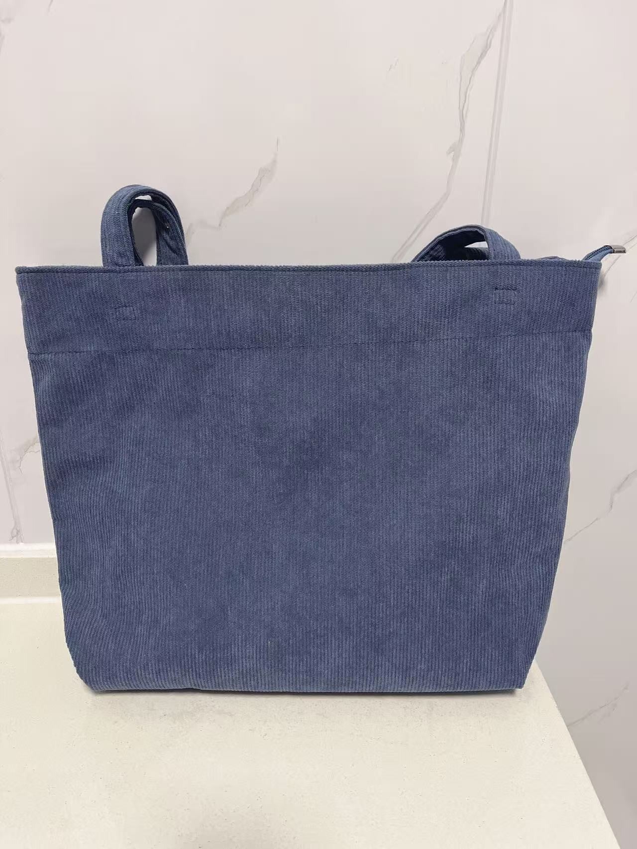 Personalized Embroidery Corduroy Tote Bag