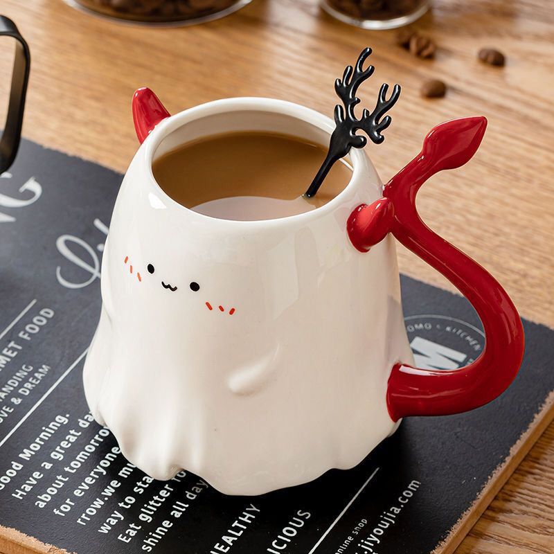 Personalized Ins Cup Couple Girl Birthday Gift Ceramic Water Cup Home Halloween Gift Little Devil Cup