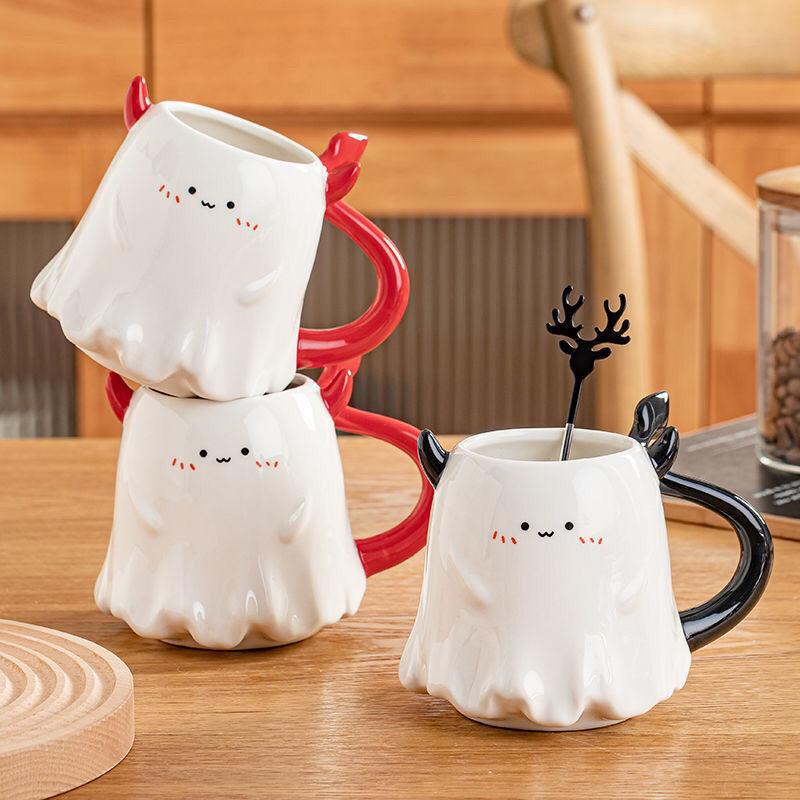 Personalized Ins Cup Couple Girl Birthday Gift Ceramic Water Cup Home Halloween Gift Little Devil Cup
