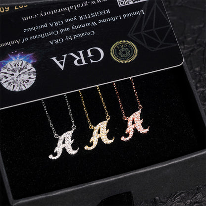 Personalized Letter Pendant Necklace with Moissanite