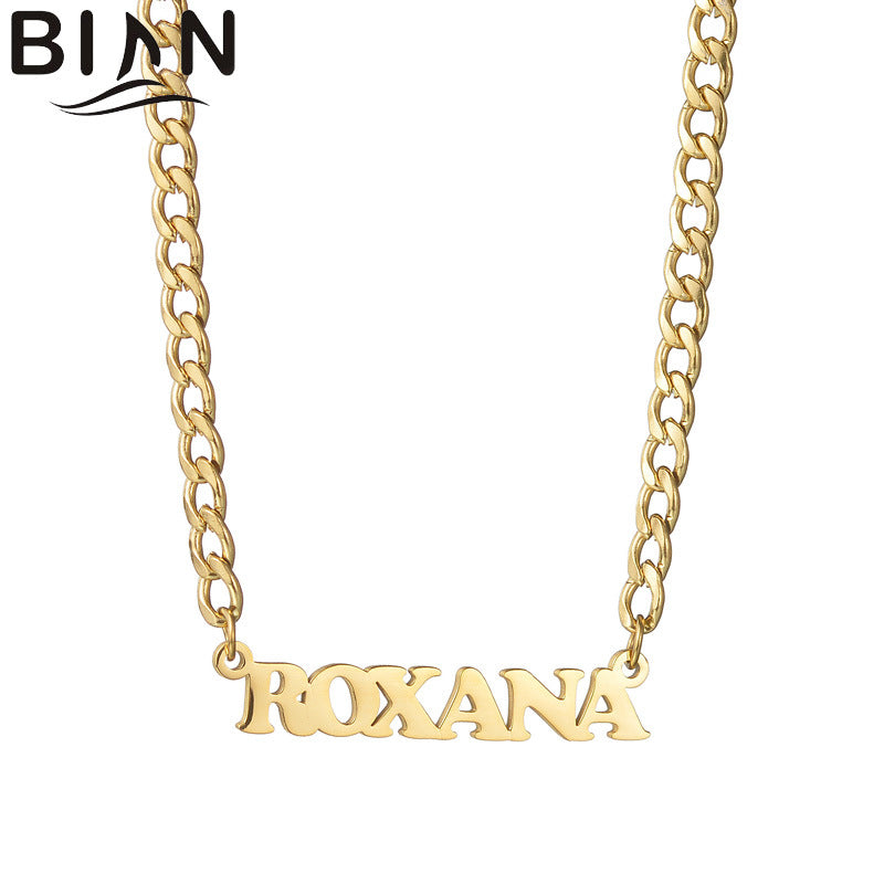 Personalized Name Hollow-out English Letter Necklace