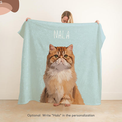 Personalized Pet Pattern Flannel Blanket